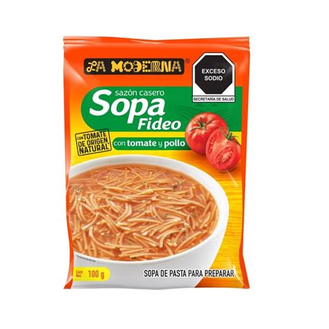 Sopa De Fideo La Moderna Con Tomate Y Pollo 100 G Walmart