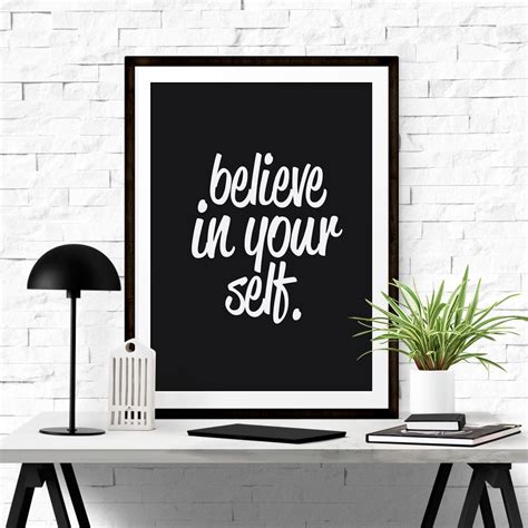Printable Quote Art Believe In Yourself By Iloveprintable On Etsy