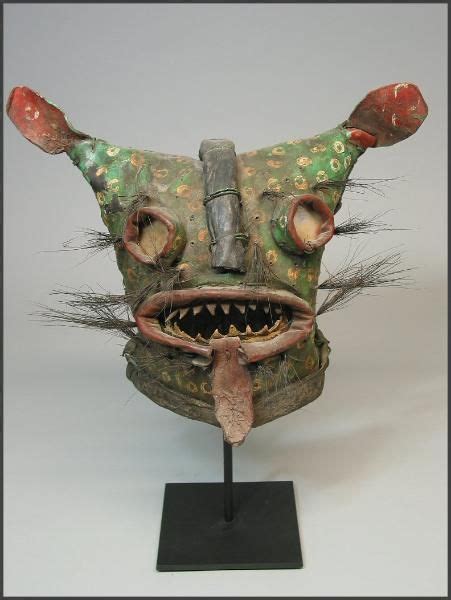 Mexican Tigre Mask From Zitlala Guerrero Aztec Mask Mexican Mask