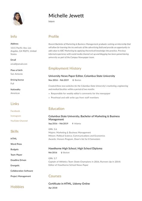 21 basic resumes examples for students internships com. Intern Resume & Writing Guide | + 12 Samples | PDF | 2020