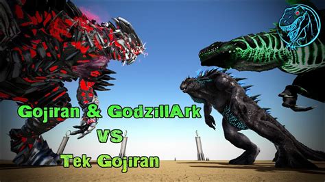 Gojiran And Godzillark Vs Tek Gojiran Ark Godzilla Battle 🦎 Youtube