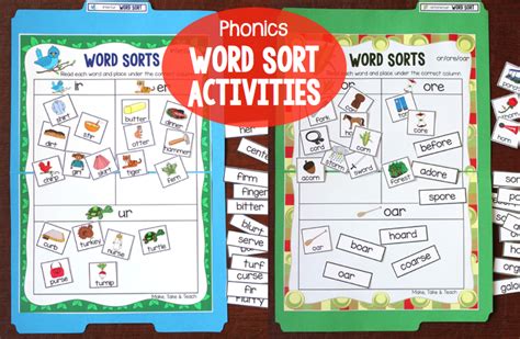 Phonics Based Word Sorting Activities Make Take And Teach