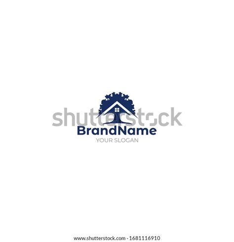 Blue Tree House Logo Design Vector Stock Vector Royalty Free