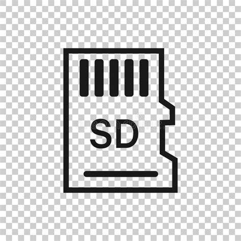 Micro Sd Card Icon In Transparent Style Memory Chip Vector