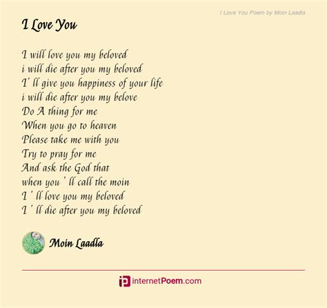 I Love You Poem By Moin Laadla