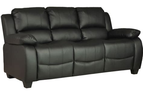 Valerie Black Leather 3 Seater Sofa Furnitureinstore