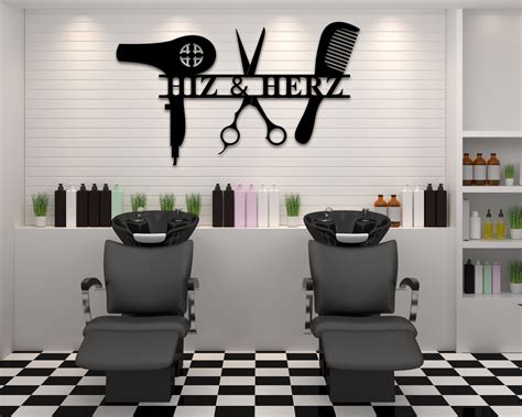 Metal Hair Stylist Sign Personalized Salon Custom Business Decor