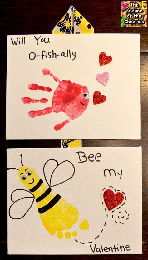 Valentines Day Hand And Footprints Will You O Fish Ally Bee My