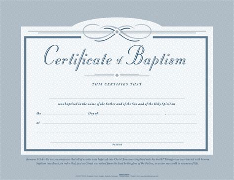 Baptism Flat Certificate Pkg 6 Bandh Publishing