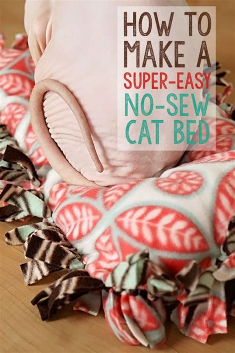 How To Make A Super Easy No Sew Cat Bed Diy Cat Bed Diy