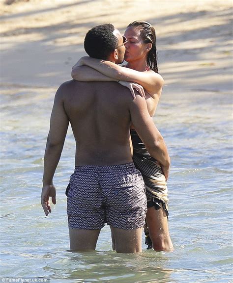 Bikini Clad Chrissy Teigen Can T Keep Her Hands Off John Legend As They