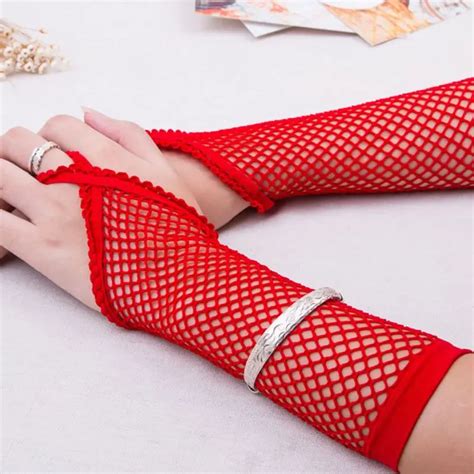 Aliexpress Com Buy Women Sexy Sheer Punk Long Fingerless Gloves Solid