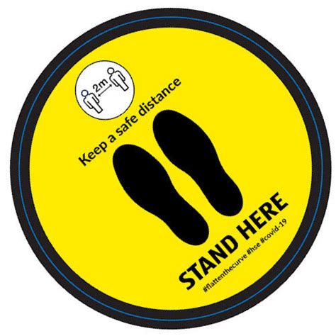 Stand Here Keep A Safe Distance Circle Floor Vinyl Hunt Office Ireland