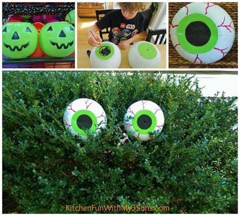 Dollar Store Spooky Bush Eyes Outdoor Craftcheap And Easy