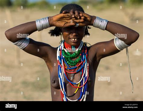 Portrait Of An Erbore Tribe Woman Protecting From The Sun Omo Valley