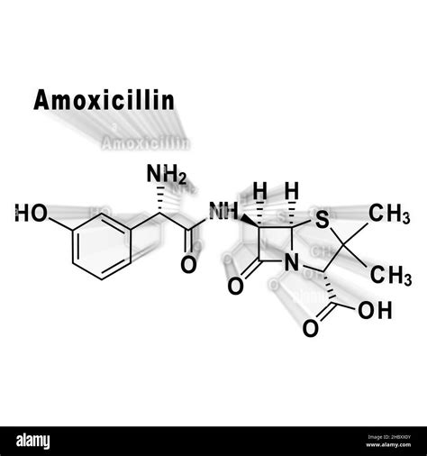 Amoxicillin Antibiotic Drug Structural Chemical Formula On A White