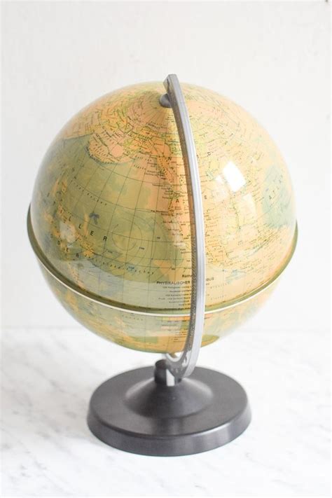 Mid Century Modern Geographic World Globe From The Gdr 1495 World