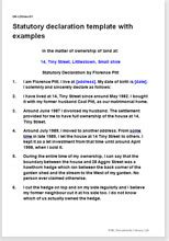 template   statutory declaration  completed examples