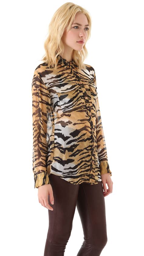 Lyst Equipment Bengal Tiger Signature Blouse In Natural