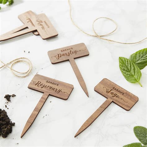 Personalised Wooden Plant Markers By Sophia Victoria Joy