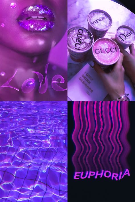 Boujee Purple Aesthetic Photo Collage Kit Euphoria Wall Etsy