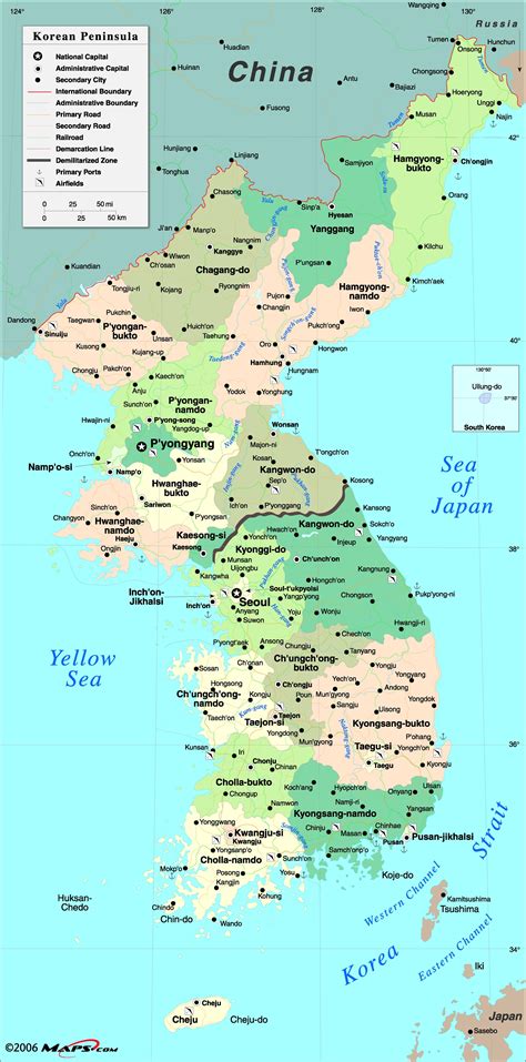 Korean Peninsula Outline South Korea Rok Maps Transports Geography