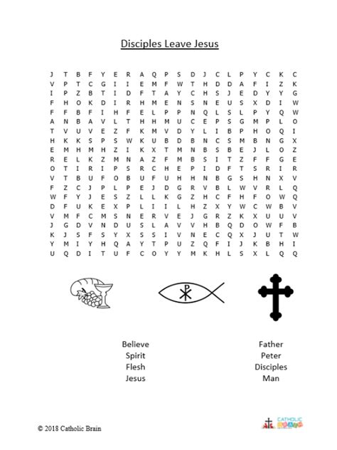 Disciples Leave Jesus Word Search