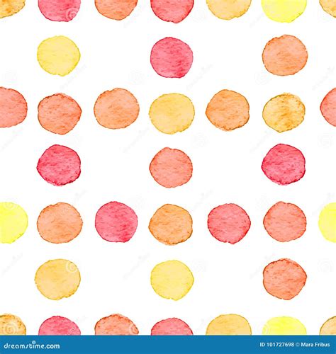 Seamless Watercolor Dots Pattern Stock Vector Illustration Of Orange