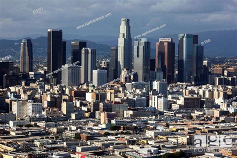 Aerial View Of Downtown Los Angeles California Usa Stock Photo