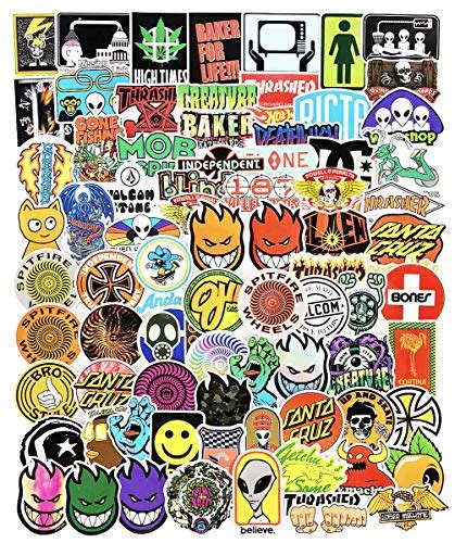 Cool Skateboard Brand Stickers Pack For Laptop Car Water Bottles Skate