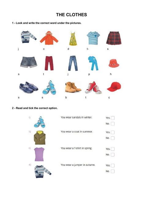 Ejercicio Online De Clothes Para Primary Actividades Interactivas