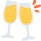 Samsung's design suggests two glasses of white wine. Clinking Glasses Emoji