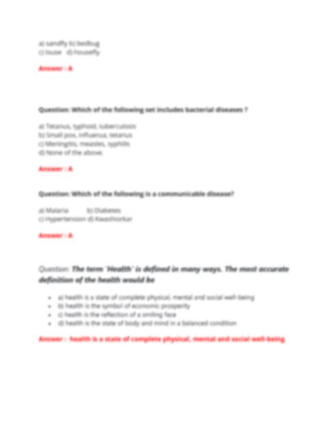 Solution Human Health And Disease Class 12 Biology Mcq Study Notes