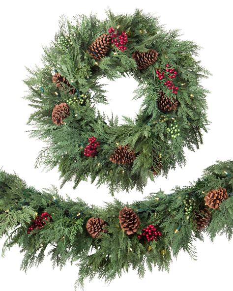 Winter Evergreen Foliage By Balsam Hill Artificial Christmas Wreaths