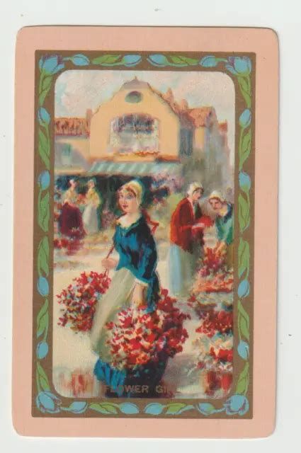 Swapplaying Card Vintage Us Linen Named X 1 Flower Girl 243