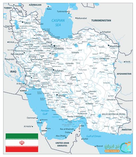 وکتور نقشه کامل ایران با جزئیات کامل و المان های نقشه