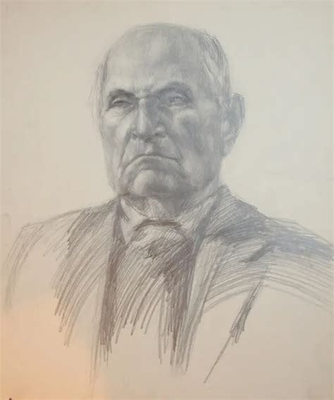 Vintage Man Portrait Pencil Drawing 8000 Picclick
