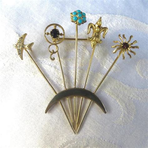 vintage stick pin brooch unsigned goldette stickpin pin etsy vintage designer jewelry