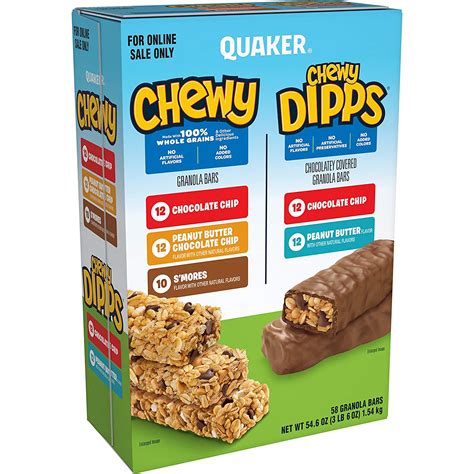 Quaker Chewy Granola Bars Chocolate Chip 58 Pack Healthy American