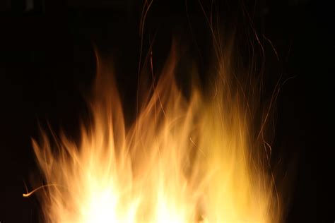 Closeup Dark Fire Fire Pit Flame Flames Heat Night Yellow 4k