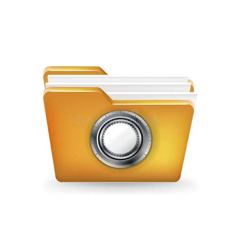 Folder Icon With Safe Combination Button Stock Vector Illustration Of