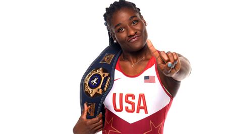 Wrestler Tamyra Mensah Stock Wins Her First Gold Medal At The Olympics