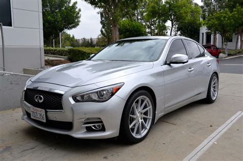 Infiniti Q50 Silver With Avant Garde M621 Aftermarket Wheels Wheel Front