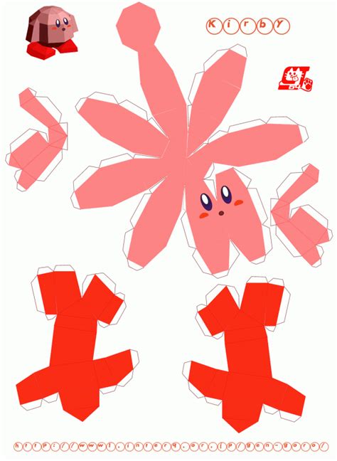 Kirby From Kirby Difficulty Level Easy Paper Art Craft 3d Paper