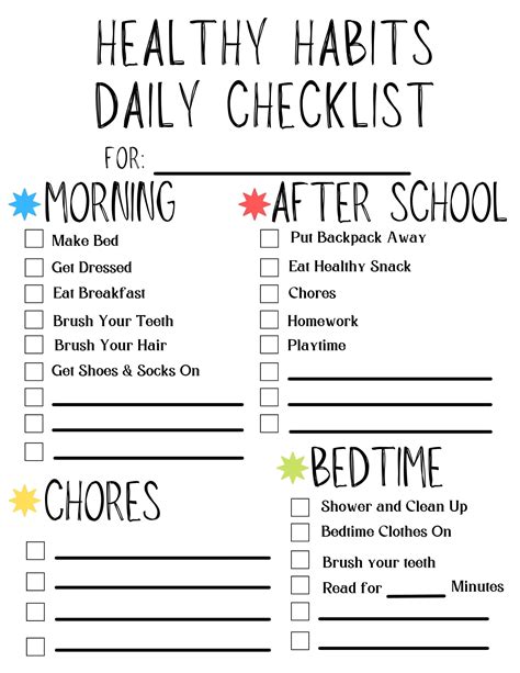 Healthy Habits Checklist Kids Daily Routineprintable Daily Etsy Nederland