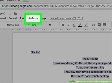 If you open a document, click insert. 3 Ways to Alphabetize in Google Docs - wikiHow