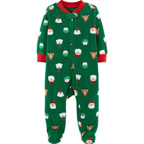 Carters Carters Baby Boys Christmas Zip Up Fleece Sleep And Play