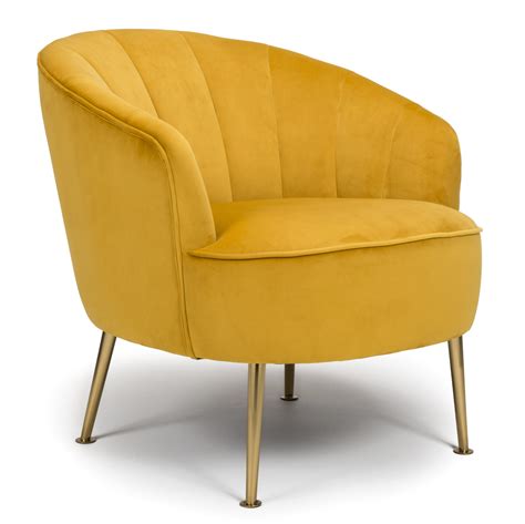 Sale Yellow Velvet Armchair In Stock