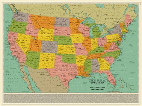 A Map Of America In Song Titles