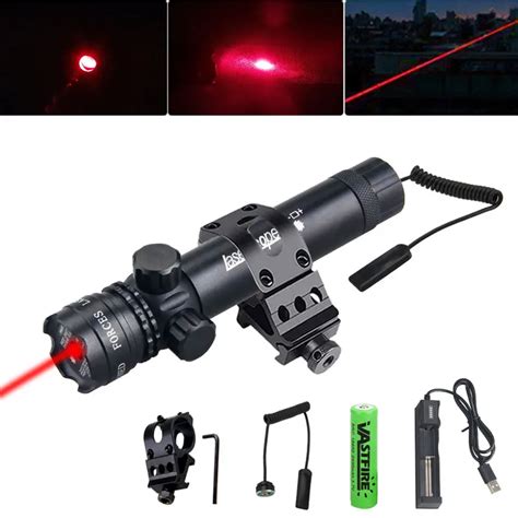 Battery Tactical Red Dot Laser Sight Rifle Gun Scope Rail Remote Switch